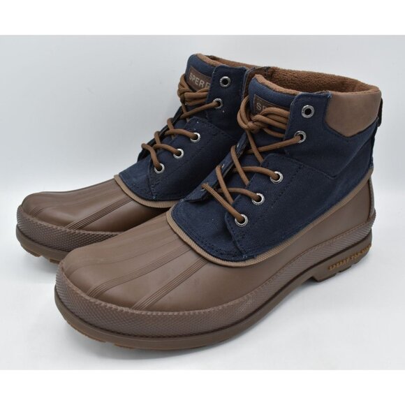 Sperry Mens Size 10 Saltwater Brown Navy Water-Resistant Wax Chukka Duck Boots - Picture 2 of 10